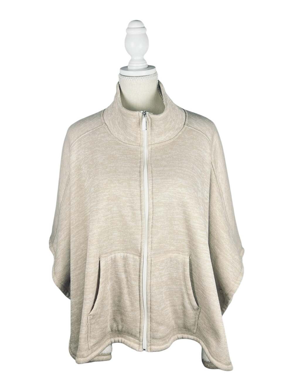 Calvin Klein Performance Fleece Poncho Zip Cape Wrap One Size